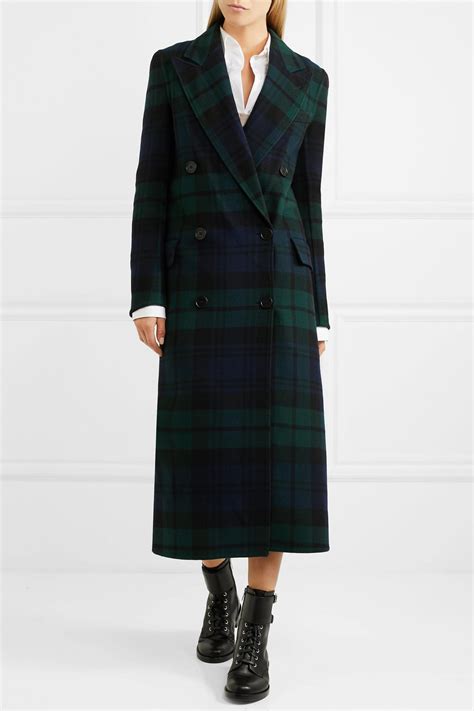 burberry double breasted tartan wool coat|burberry wool coats for women.